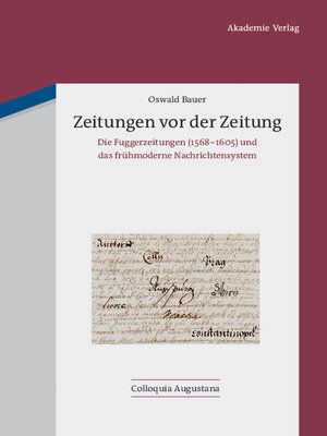 cover image of Zeitungen vor der Zeitung